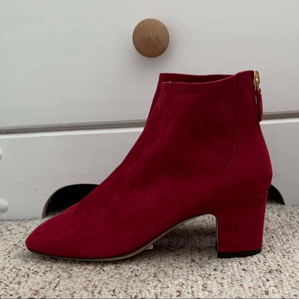 Red Suede Bootie